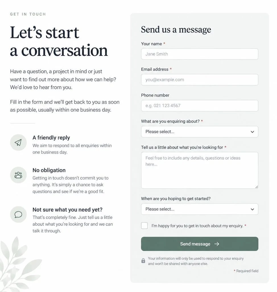 Why Keeping Your Contact Form Simple Can Be a Smart Strategy 1 example of a simple contact form